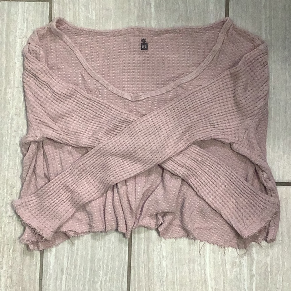 PacSun We to Me, slouchy long sleeve crop top.